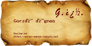 Gorzó Ágnes névjegykártya
